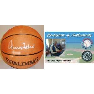   West Signed Spalding Leather NBA Game Basketball