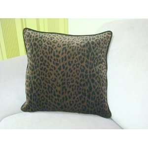  Leopard Print Velvet Pillow   Color Brown