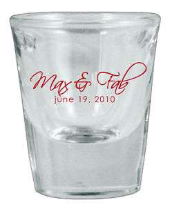 102 Personalized Glass Wedding Favor Shot Glasses NEW  