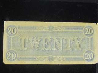 Confederate $20.00 Bill Number CS67 X Series  