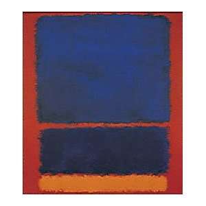 Mark Rothko 30.75W by 35H  Blue, Orange, Red, 1961 CANVAS Edge #4 
