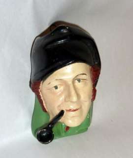   1930s 5 Chalkware Head   Match Holder Sailor with Pipe  