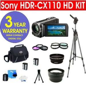  Sony HDR CX110 HD Handycam¨ Camcorder + .45x Wide Angle 