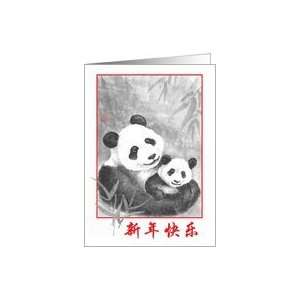  Happy Chinese New Year Panda Chinese Character Card 