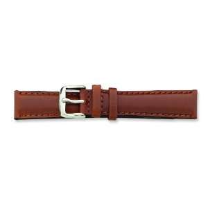 de Beer Brown Leather Watch Band 18mm