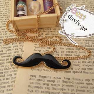 Fashion Jewelry golden long Sweater chain Necklace black mustache 