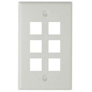  KEYSTONE FACEPLACE 6 HOLE, WHITE Electronics