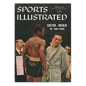 Saxton & Basilio Unsigned Sports Illustrated  Feb 25 1957  