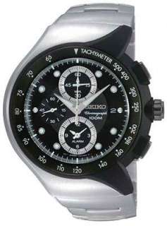 Seiko Mens Chronographic Black Dial S,S Watch SNAD43  