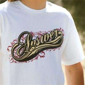  Answer Racing Scripps T Shirt   XX Large/White Automotive