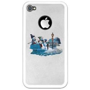  iPhone 4 or 4S Clear Case White Christmas Snow Men Mailing 