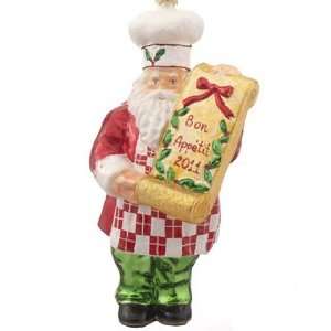   Personalized Cook Santa with Menu Christmas Ornament