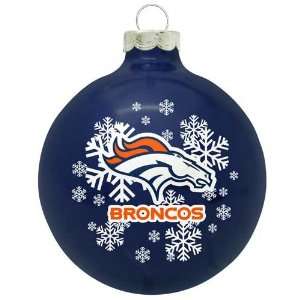  Denver Broncos Small Painted Round Christmas Tree Ornament 