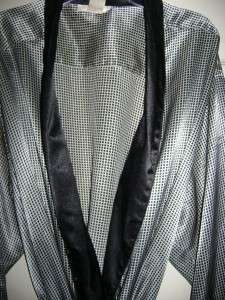 Luxurious Silver Robe Similar To Smoking Jacket Dressing Gown  