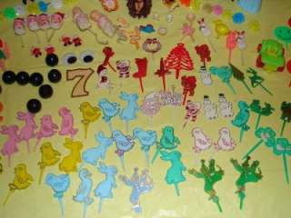 VINTAGE HUGE LOT OF CAKE TOPPERS AND DECORATIONS  