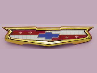 57 Bel Air Chevy Bowtie Trunk Emblem USA 6 Cylinder  