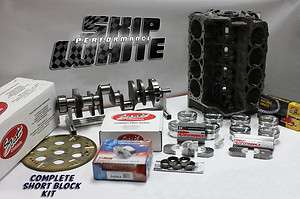 SBC CHEVY 421 COMPLETE SHORT BLOCK KIT FULLY FORGED CRANK, RODS 