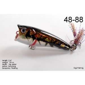  2.4 Topwater Chugger/Popper Fishing Lure for Bass & Trout 