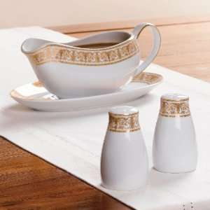  BrylaneHome Golden Ceramic Serving Set