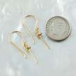   Pair EARRING Hang in Hook Findings with Pearl Cup 3micron Gold Plated
