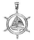 New .925 Sterling Silver Sailboat Anchor Pendant Charm