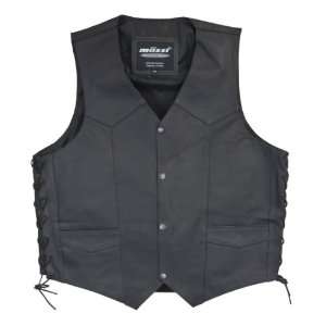  Mossi Live To Ride Leather Vest, Black, M Automotive