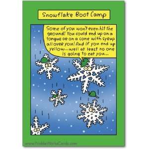   Merry Christmas Card Snowflake Boot Camp Humor Greeting Stan Makowski