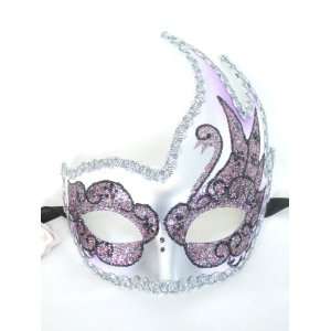  Purple Silver Colombina Onda Cigno Venetian Masquerade 