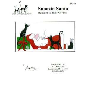  Snoozin Santa   Cross Stitch Pattern Arts, Crafts 