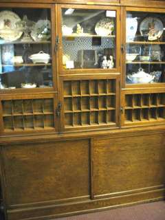 Rare Country Cigar Store Show Case Oak China Cabinet  