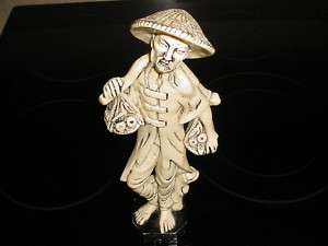 Asian Chinese Man Statue Figurine China Figure 11 Tall  