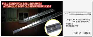  Full Extension Ball Bearings Hydraulic Soft Close Drawer Slide