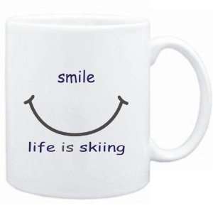  Mug White  SMILE  LIFE IS Skiing  Sports Sports 