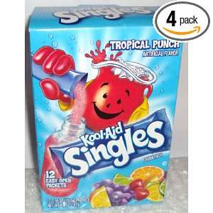 Kool Aid Singles Tropical Punch 12 Count Packets (Pack of 4)  