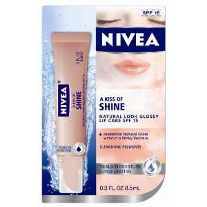   Kiss of Shine Natural Glossy Lip Care SPF 15 Blister Card, 0.3 Ounce