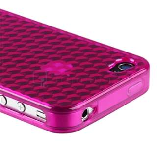 Pink TPU Diamond Case Skin Cover+Privacy Protector Accessory For 