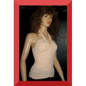   Secret Rose Beige Grecian Bra top Halter Top Small 