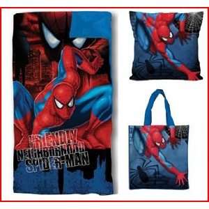  Spiderman Marvel Slumber Tote Bag w/ Slumber Sack Sleeping 
