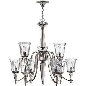 Vintage Lighting. Chandon Two Tier Chandelier In Sterling Finish.