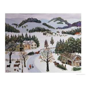  Sledding the Trees Giclee Poster Print by Konstantin Rodko 