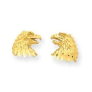  14k Yellow Gold Diamond cut Eagle Earrings Jewelry