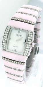 Ladies Rado Jubile Sintra Pink Ceramic Mother of Pearl Diamond Watch 
