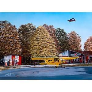 Golden Times   Sam Lyons   Piper J 3 Cub & Stinson 108 Aviation Art 