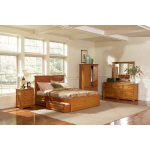  Queen Monterey Bed with Raised Panel Footboard in Caramel 