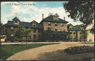 Grove City Pennsylvania PA 1913 I O O F Home Vintage Postcard  