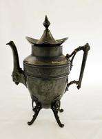Silverplate Footed Tea Pot Victorian meets Art Deco Simpson Hall and 