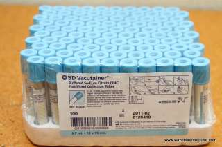 BD VACUTAINER BUFFERED SODIUM CITRATE 9NC PLUS BLOOD COLLECTION TUBES 