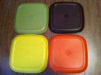 Tupperware 4   8 Snack Plates   Harvest Colors   New