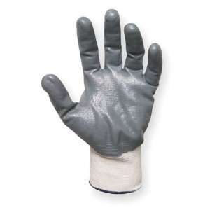 Nitrile and Bi Polymer Palm Coated Gloves Glove,Nitrile,White/Gray,Siz