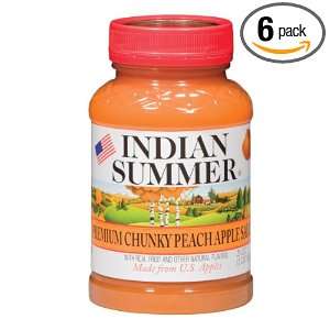 Indian Summer Chunky Peach Applesauce, 23 Ounces (Pack of 6)